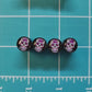 Sugar Skull (Style 10) Tire Valve Caps - Black Aluminum - Set of Four