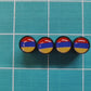 Armenia Flag Tire Valve Caps - Black Aluminum - Set of Four