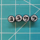 German Shepard Dog Tire Valve Caps - Black Aluminum - Set of Four