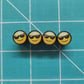 Smiley Face with Sunglasses Tire Valve Caps - Black Aluminum - Set of Four