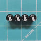 Bigfoot Sasquatch Peace Sign Tire Valve Caps - Black Aluminum - Set of Four