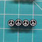 Peace Sign Tire Valve Stem Caps - Black Aluminum - Set of Four