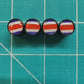 Costa Rica Flag Tire Valve Caps - Black Aluminum - Set of Four