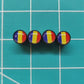 Romania Flag Tire Valve Caps - Black Aluminum - Set of Four