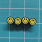 Happy Smiley Face Tire Valve Caps - Black Aluminum - Set of Four