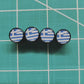 Greek Greece Flag Tire Valve Caps - Black Aluminum - Set of Four