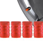 Red Barrel Aluminum Tire Valve Caps - Universal, Fits on all Vehicles