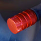 Red Barrel Aluminum Tire Valve Caps - Universal, Fits on all Vehicles