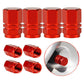 Red Hex Aluminum Tire Valve Caps - Universal, Fits on all Vehicles