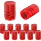 Red Hex Aluminum Tire Valve Caps - Universal, Fits on all Vehicles