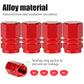 Red Hex Aluminum Tire Valve Caps - Universal, Fits on all Vehicles