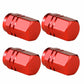 Red Hex Aluminum Tire Valve Caps - Universal, Fits on all Vehicles