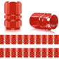 Red Hex Aluminum Tire Valve Caps - Universal, Fits on all Vehicles