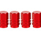 Red Hex Aluminum Tire Valve Caps - Universal, Fits on all Vehicles