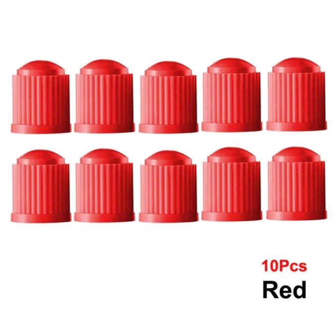 Red Tire Valve Caps - Plastic - Universal