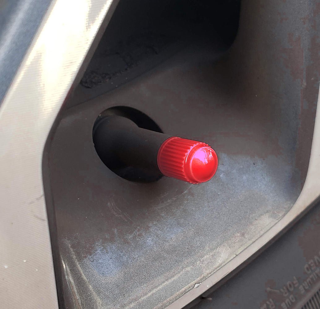 Red Tire Valve Caps - Plastic - Universal