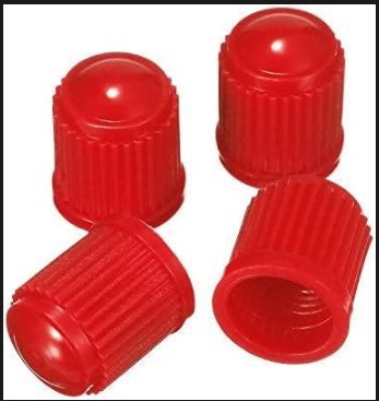 Red Tire Valve Caps - Plastic - Universal