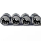 Silverback Gorilla Full Body Tire Valve Caps - Black Aluminum - Set of Four