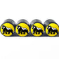 Silverback Gorilla Full Body Tire Valve Caps - Black Aluminum - Set of Four