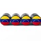 Venezuela Flag Tire Valve Stem Caps - Black Aluminum - Set of Four