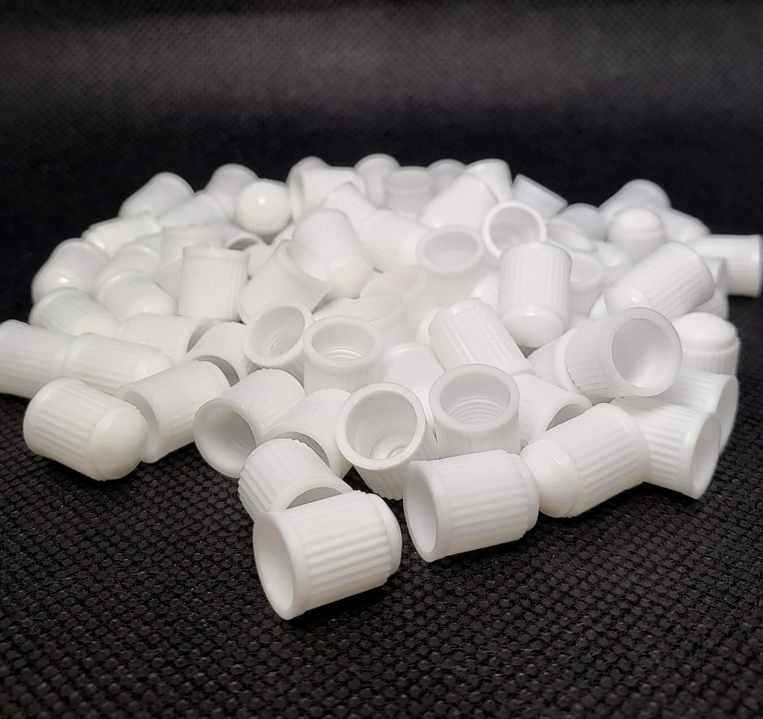 White Tire Valve Caps - Plastic - Universal