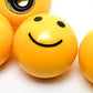 Yellow Smiley Happy Face Tire Valve Caps - Ball Shaped - Set of Four - Universal