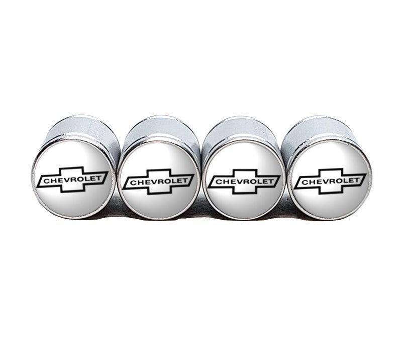 1964 Chevrolet Chevy Tire Valve Caps - Black Aluminum - Set of Four