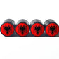 Albania Flag Tire Valve Stem Caps - Black Aluminum - Set of Four