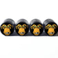 Angry Chimpanzee (Style 1) Tire Valve Caps - Aluminum - Set of Four