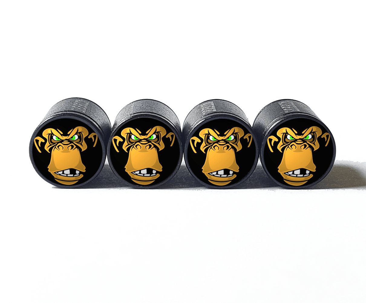 Angry Chimpanzee (Style 1) Tire Valve Caps - Aluminum - Set of Four