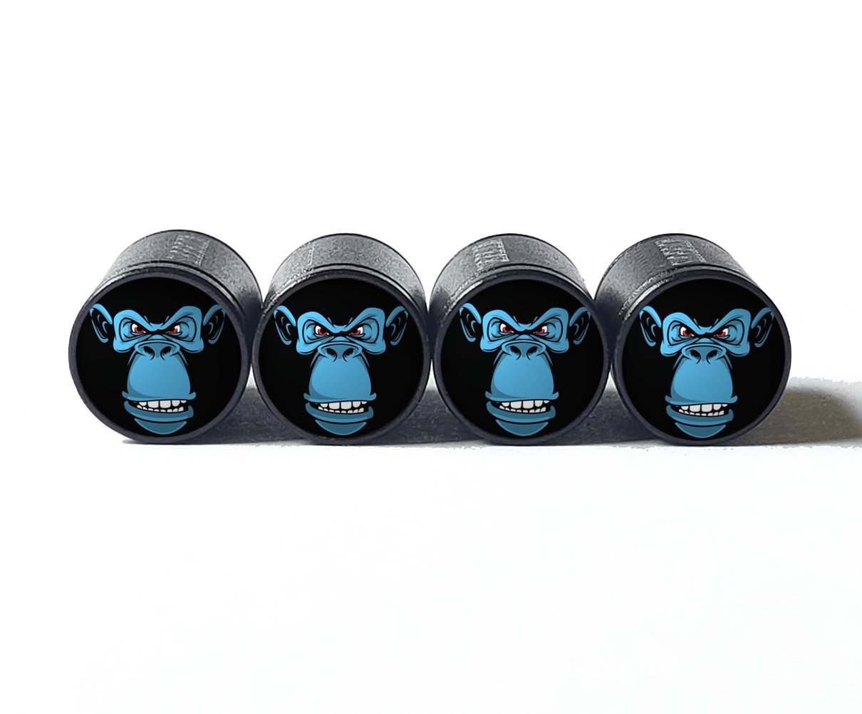 Angry Chimpanzee (Style 2) Tire Valve Caps - Aluminum - Set of Four