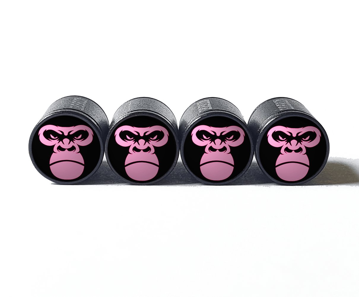 Angry Gorilla Ape (Style 1) Tire Valve Caps - Aluminum - Set of Four