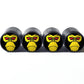 Angry Gorilla Ape (Style 2) Tire Valve Caps - Aluminum - Set of Four