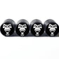 Angry Gorilla Ape (Style 3) Tire Valve Caps - Aluminum - Set of Four