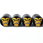 Angry Gorilla Ape (Style 4) Tire Valve Caps - Aluminum - Set of Four