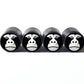 Angry Gorilla Ape (Style 5) Tire Valve Caps - Aluminum - Set of Four