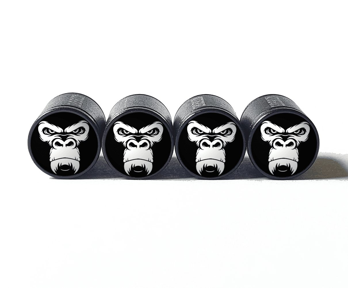 Angry Gorilla Ape (Style 6) Tire Valve Caps - Aluminum - Set of Four