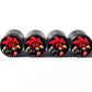 Angry Rooster Tire Valve Stem Caps - Black Aluminum - Set of Four