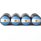 Argentina Flag Tire Valve Stem Caps - Black Aluminum - Set of Four