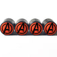 Avengers Tire Valve Stem Caps - Black Aluminum - Set of Four