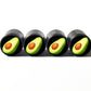 Avocado Emoji Tire Valve Stem Caps - Black Aluminum - Set of Four