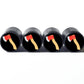 Axe Emoji Tire Valve Caps - Black Aluminum - Set of Four