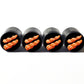 Bacon Strips Emoji Tire Valve Stem Caps - Black Aluminum - Set of Four