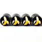 Banana Emoji Tire Valve Stem Caps - Black Aluminum - Set of Four