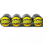 Bang Comic Action Word Tire Valve Caps - Black Aluminum - Set of 4