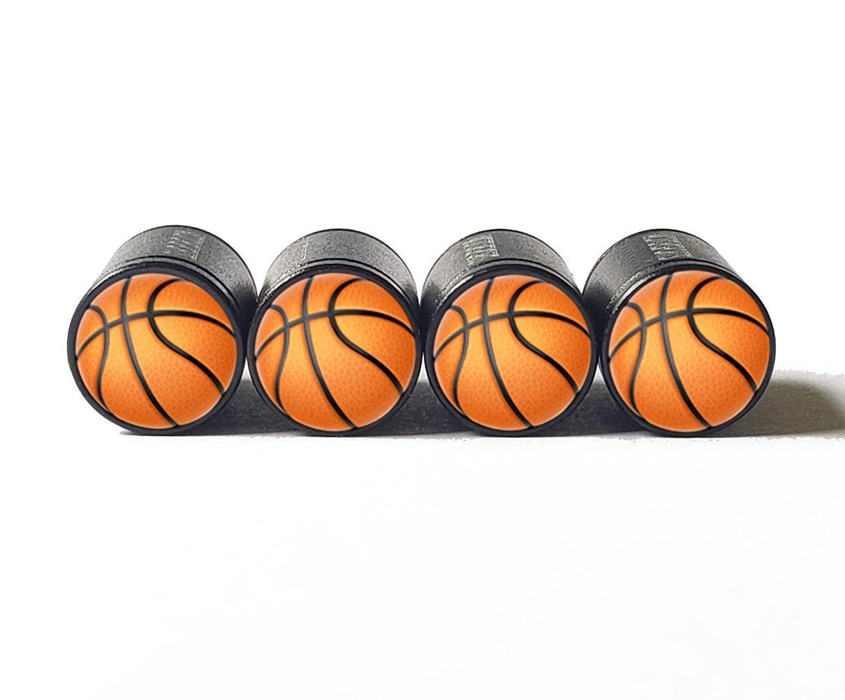 Basketball Tire Valve Caps - Black Aluminum - Set of Four – AutoValveCaps