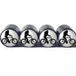 Bigfoot Sasquatch Bike Riding Tire Valve Caps - Black Aluminum - Set of Four