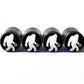 Bigfoot Sasquatch Football Player Tire Valve Caps - Black Aluminum - Set of Four