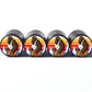 Bigfoot Sasquatch Working Out Tire Valve Caps - Black Aluminum - Set of Four