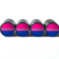 Bisexual Flag Tire Valve Stem Caps - Black Aluminum - Set of Four